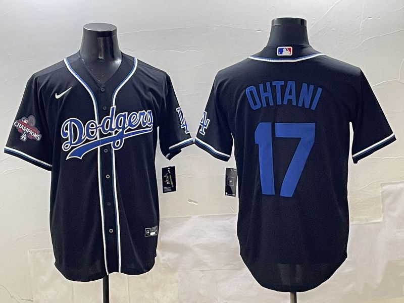 Men 2025 Los Angeles Dodgers #17 Ohtani Black Three generations Fashion Nike MLB Jersey style 25